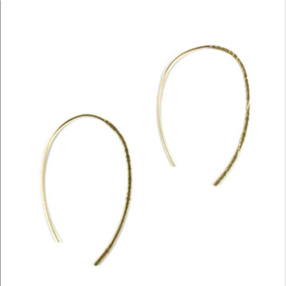 Hammered Gold Open Hoop style earrings